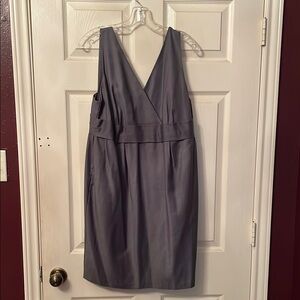 New York & Company Gray V-Neck Sheath Dress